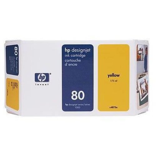 Hp c4873a ink yellow cartridge for dj1050c/1055cm 175ml no. 80 c4873a
