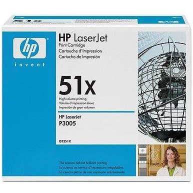 Hp q7551x toner cartrige black up to 13,000 pages; for lj p3005/m3035mfp/m3027mfp q7551x