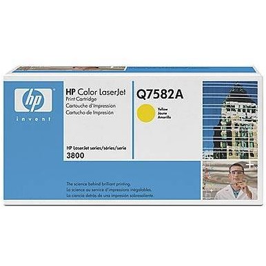 Hp q7582a toner yellow cartridge for clj3800 6000pages q7582a