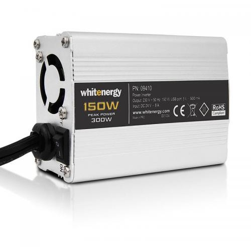 Whitenergy Invertor auto dc/ac de la 24v dc la 230v ac 150w, usb