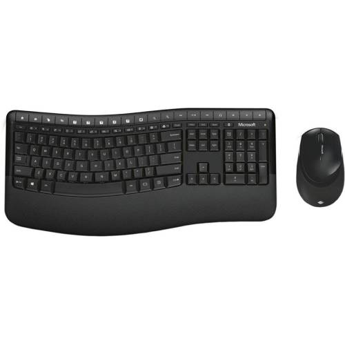 Kit tastatura + mouse microsoft wireless bluetrack desktop comfort 5050 negru