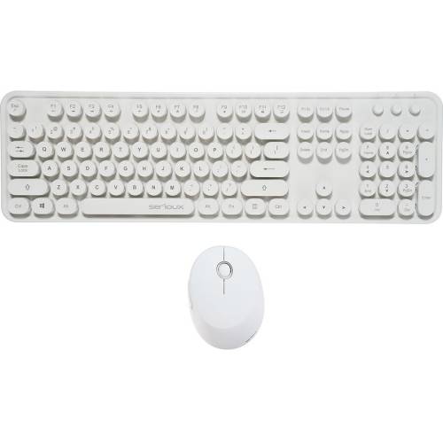 Kit tastatura + mouse serioux retro light 9910wh, wireless 2.4ghz, us layout, alb