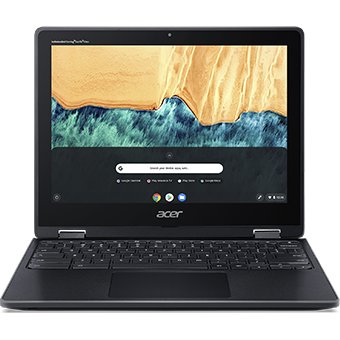 Laptop 2 in 1 acer chromebook spin r851tn-c9gg cu procesor intel celeron n4120 1.10 ghz, 12, hd, touch, 4gb, emmc, 64gb, intel uhd graphics, chrome, black