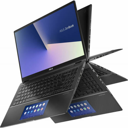 Laptop 2-in-1 asus 15.6'' zenbook flip 15 ux563fd, fhd touch, intel core i7-10510u, 16gb, 512gb ssd, geforce gtx 1050 4gb, win 10 pro, grey