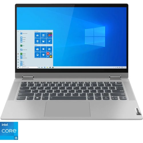 Laptop 2 in 1 lenovo ideapad flex 5 14itl05 cu procesor intel core i5-1135g7, 14, full hd, 16gb, 512gb ssd, intel iris xe graphics, windows 10 home, platinum grey