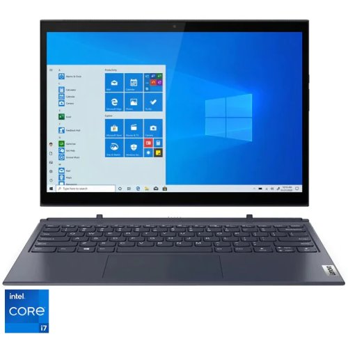 Laptop 2 in 1 yoga duet 7 13itl6 cu procesor intel core i7-1165g7 pana la 4.70 ghz, 13, wqhd, touch, 16gb, 1tb ssd, intel iris xe graphics, windows 10 home, slate grey