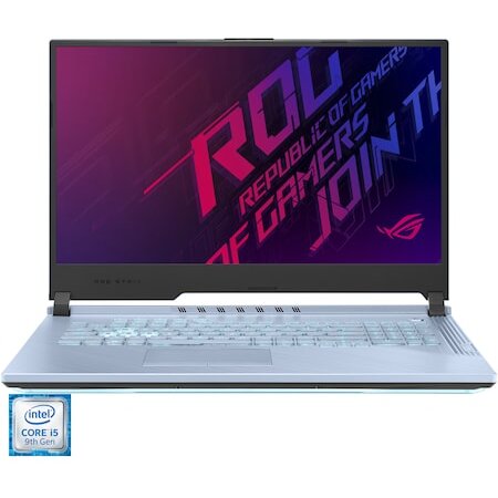 Laptop gaming asus rog strix g g731gt cu procesor intel® core™ i5-9300h pana la 4.10 ghz, 17.3, full hd, 8gb, 256gb ssd, nvidia® geforce® gtx 1650 4gb, free dos, glacier blue