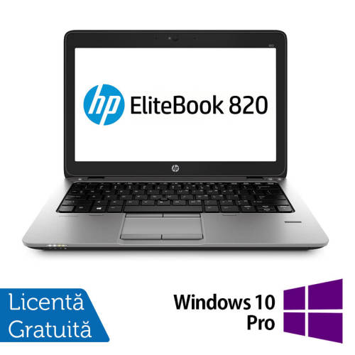 Laptop hp elitebook 820 g2, 12.5 , intel core i5-5200u 2.20ghz, 8gb ddr3, 120gb ssd + windows 10 pro