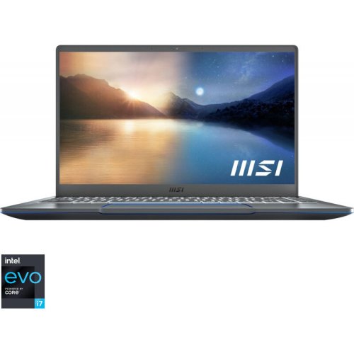 Laptop msi 14'' prestige 14evo a11m, fhd, intel core i7-1185g7, 16gb ddr4, 1tb ssd, intel iris xe, free dos, carbon grey
