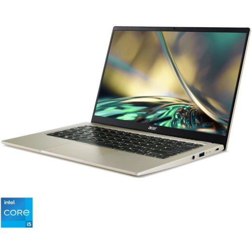 Laptop ultraportabil acer swift 3 sf314-512-5161 cu procesor intel® core™ i5-1240p pana la 4.40 ghz, 14, full hd, ips, 8gb, 512gb ssd, intel® iris® xe graphics, no os, haze gold