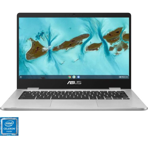 Laptop ultraportabil asus chromebook c424ma cu procesor intel® celeron® n4020, 14, full hd, 4gb, 64gb emmc, intel® uhd graphics 605, chrome os, silver