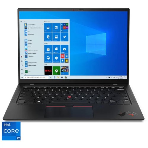 Laptop ultraportabil Lenovo ThinkPad X1 Carbon Gen 9 cu procesor Intel Core i7-1165G7, 14, WQUXGA, 32GB, 1TB SSD, Intel Iris Xe Graphics, Windows 10 Pro, Black