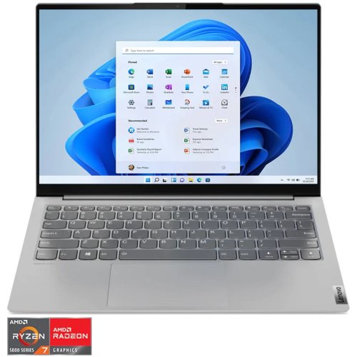 Laptop ultraportabil lenovo yoga slim 7 13acn5 cu procesor amd ryzen 7 5800u, 13.3, qhd, 16gb, 1tb ssd, amd radeon graphics, windows 11 home, light silver