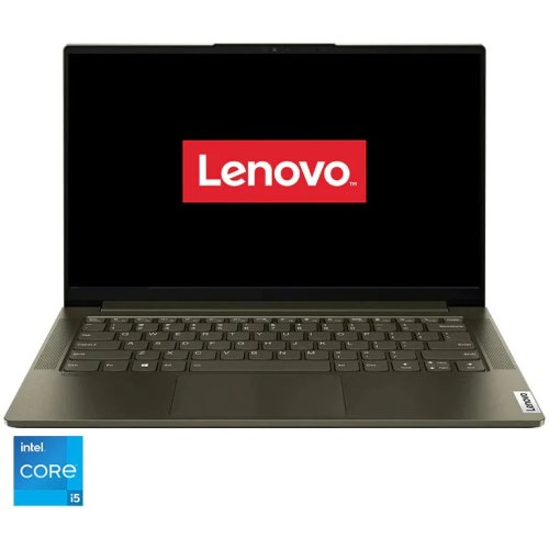 Laptop ultraportabil lenovo yoga slim 7 14itl05 cu procesor intel core i5-1135g7 pana la 4.20 ghz, 14, full hd, 16gb, 1tb ssd, intel iris xe graphics, no os, dark moss