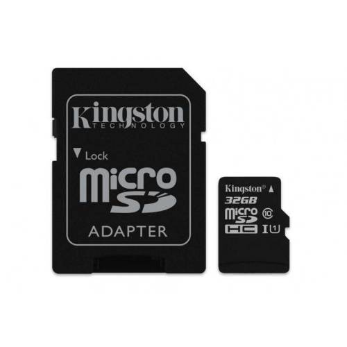 Micro secure digital card kingston, 32gb, sdc10g2/32gb, clasa 10, r/w 45/10 mb/s, cu adaptor sd