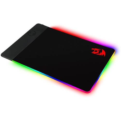 Mousepad gaming redragon p025 negru iluminare rgb si incarcare wireless