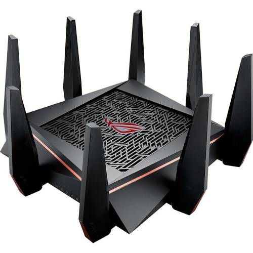 Asus Router wireless rog rapture gt-ac5300, tri-band, gigabit, dual-wan, 3g-4g backup, link aggregation, usb 3.0, game boost