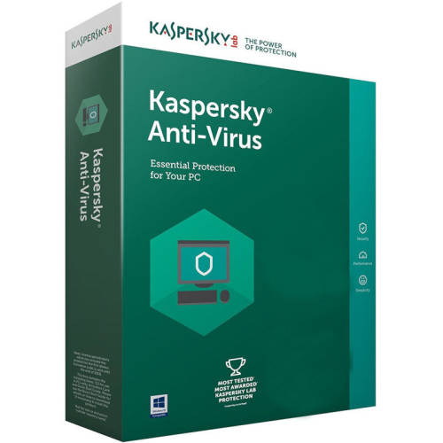 Securitate kaspersky antivirus 2018, 3 pc, 1 an, new license, retail