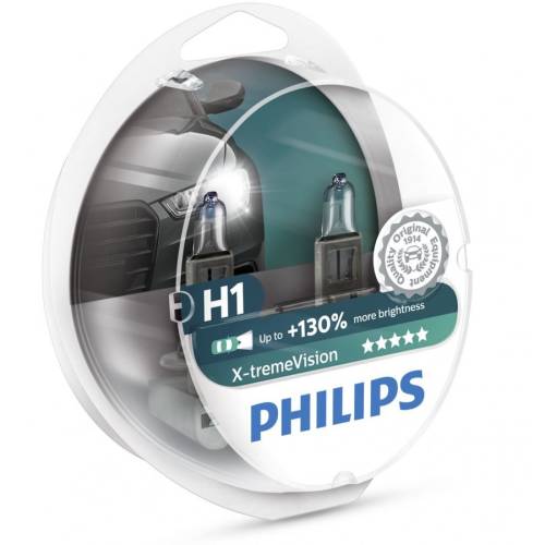 Philips Set 2 becuri h1 12v 55w x-treme vision plus
