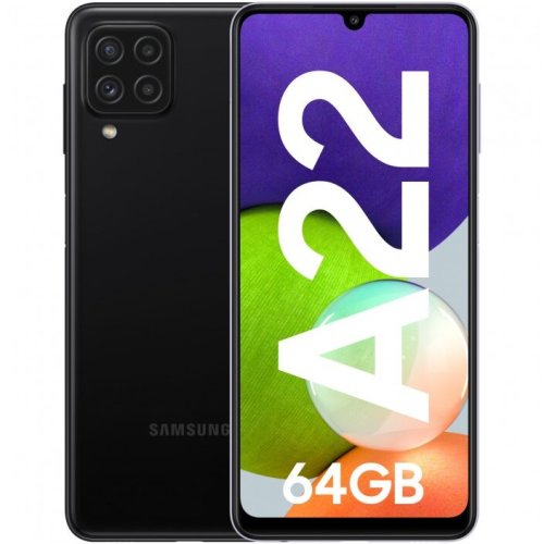 Smartphone samsung galaxy a22, octa core, 64gb, 4gb ram, dual sim, 4g, 5-camere, baterie 5000 mah, black