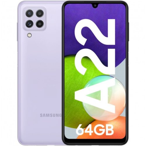 Smartphone samsung galaxy a22, octa core, 64gb, 4gb ram, dual sim, 4g, 5-camere, baterie 5000 mah, violet