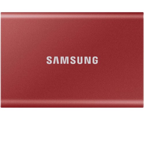 Ssd extern samsung t7 portabil, 1tb, usb 3.2, metallic red