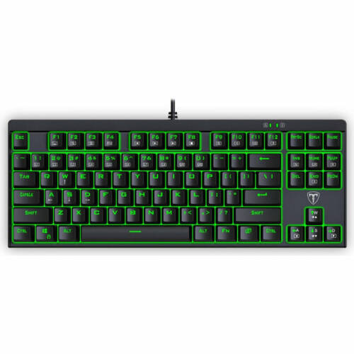 Tastatura gaming mecanica T-dagger corvette iluminare verde neagra