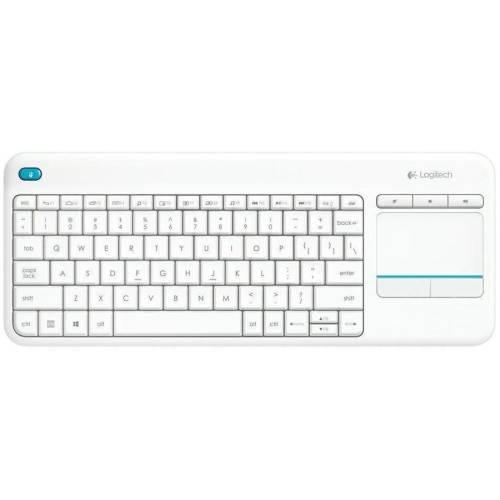 Tastatura wireless logitech k400 plus white, touchpad, usb, white