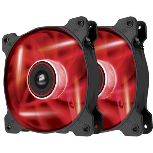 Ventilator/radiator corsair air series af120 led red quiet edition high airflow 120mm fan - twin pack