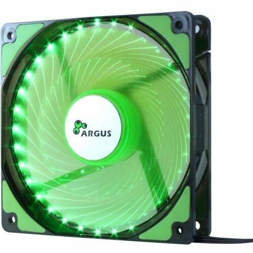 Ventilator/radiator inter-tech argus l-12025 green led fan