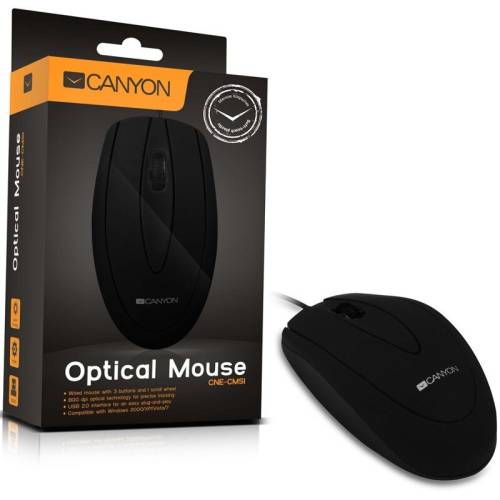 Canyon Wired optical mouse, 3 buttons, dpi 800, black