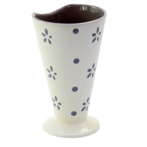 Cupa pentru inghetata cantuccio flowers din ceramica gri 14 cm