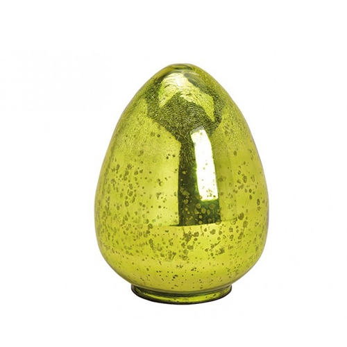 Decoratiune ou din sticla verde 12x14 cm