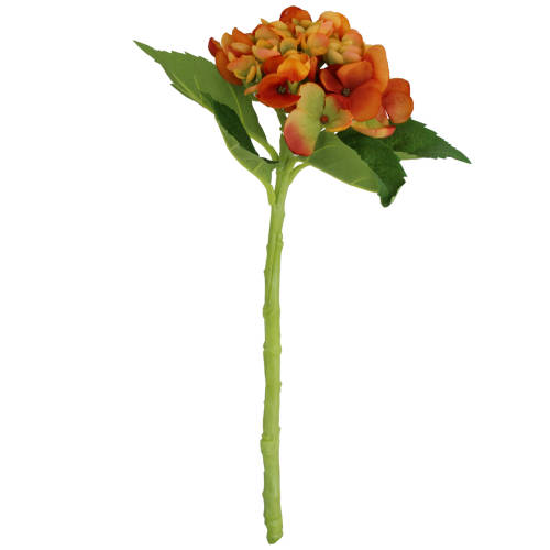 Floare artificiala hortensie portocalie 33 cm