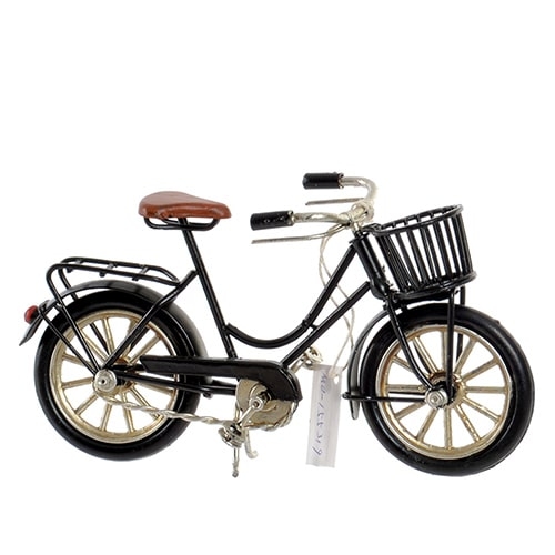 Macheta bicycle din metal negru 16x5.5x8.5 cm