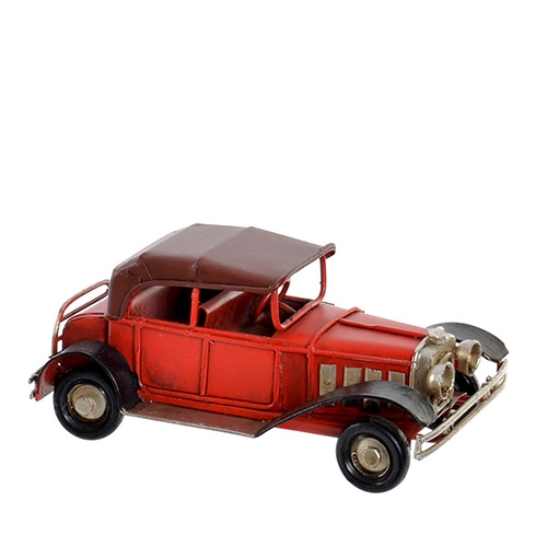 Macheta vintage car din metal rosu 5 cm