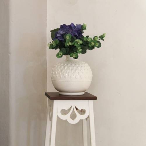 Suport pentru flori bloom din lemn alb cu maro 27x27x100 cm