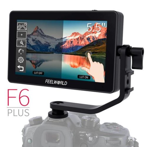 Feelworld f6 plus monitor video 5.5 inch touchscreen 3d lut 4k hdmi 