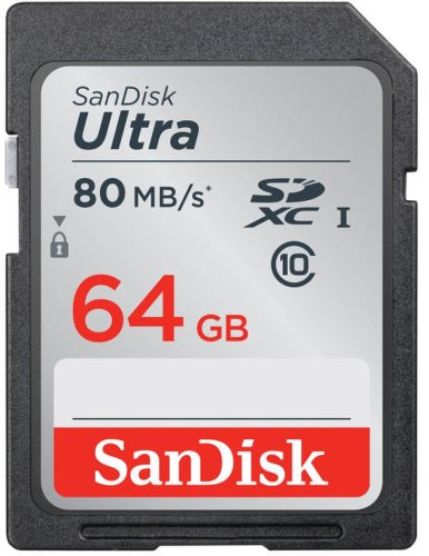 Sandisk ultra card memorie sdhc 64gb 80mb s