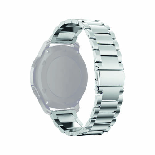 Smart Protection Curea metalica argintie pentru huawei watch w2 sport / samsung gear s2 / galaxy watch 42mm / moto 2nd gen 42mm