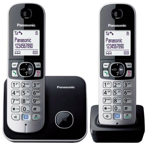 Telefon dect twin, negru, kx-tg6812fxb, Panasonic