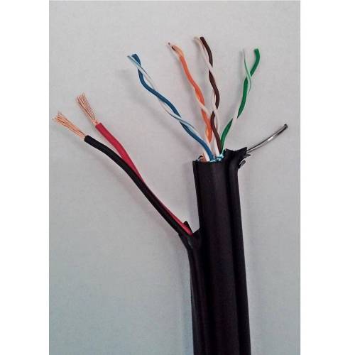 Cablu cupru ftp cu sufa + alimentare 2x0.75 cat5e 24 awg teletronic 10ml