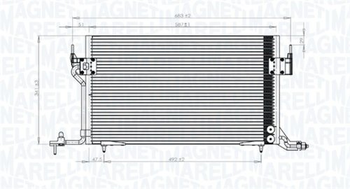 Radiator ac condensator potrivit citroen berlingo, berlingo minivan, xsara, zx; peugeot 306, partner, partner minivan 1.1-2.0 03.91-12.15