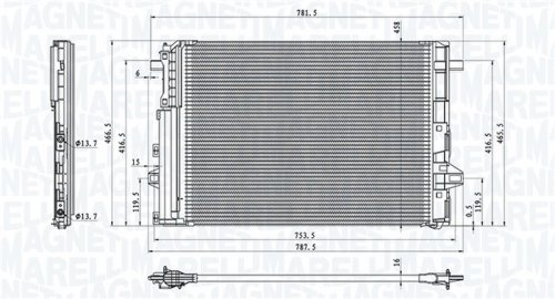 Radiator ac condensator potrivit mercedes a (w176), b sports tourer (w246, w242), cla (c117), cla shooting brake (x117), gla (x156) 1.5d-2.2d 11.11-