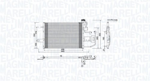 Magneti Marelli Radiator ac condensator potrivit skoda felicia cube 1.9d 03.97-12.01