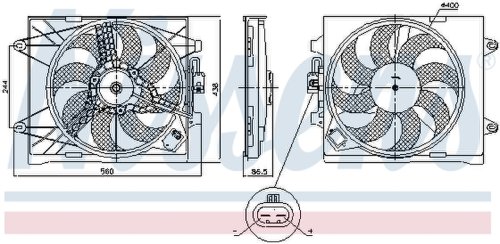 Ventilator radiator (cu carcasa) fiat panda 0.9-1.3d dupa 2012