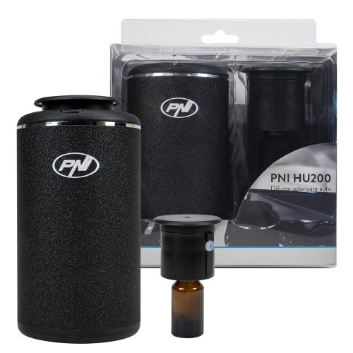 Difuzor odorizare auto pni hu200 pentru uleiuri esentiale, cu acumulator, sticluta 10 ml inclusa
