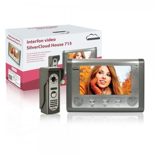 Interfon video cu 1 monitor model silvercloud house 715 cu ecran lcd de 7 inch