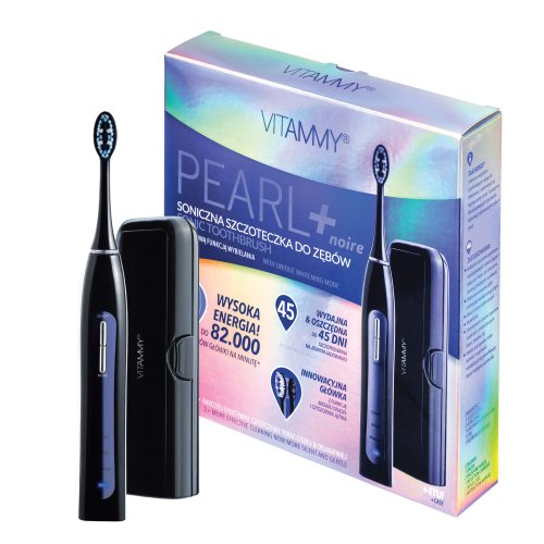 Periuta de dinti electrica vitammy pearl+ noire, 82000 vibratii/min, 3 moduri de periaj, negru