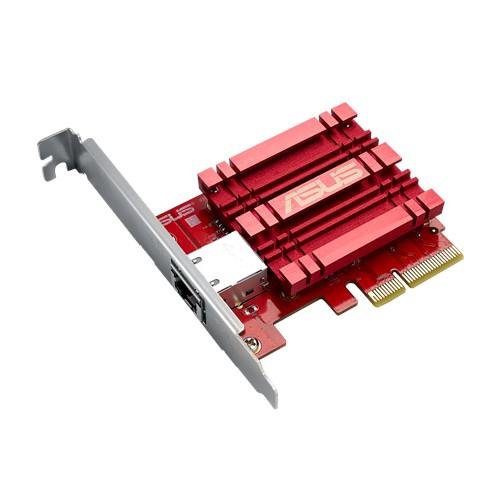 Asus 10gbase-t pcie network adapter with backward compatibility of 5 2.5 1g and 100mbps ; rj45 port and built-in qos.